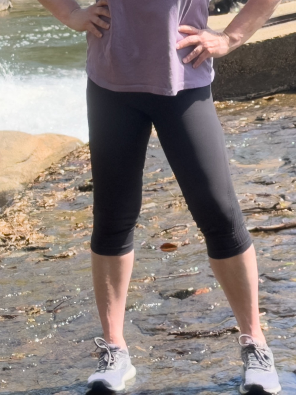lululemon athletica Black Leggings with Ribbed Side Panel